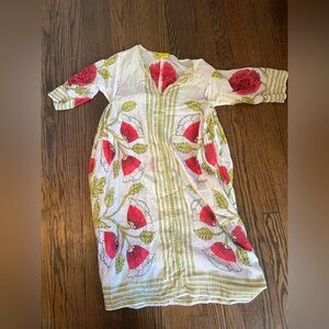 Roller Rabbit XS Flowy White Dress with Flowers